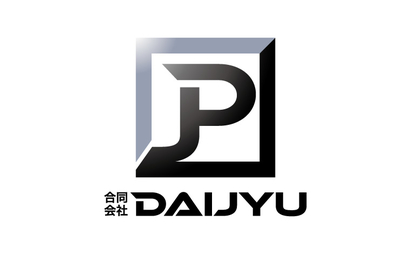 四角形を活用した会社ロゴ実例1