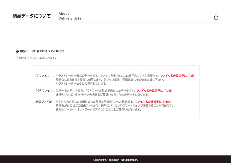 ロゴデザインプランの納品データについて
